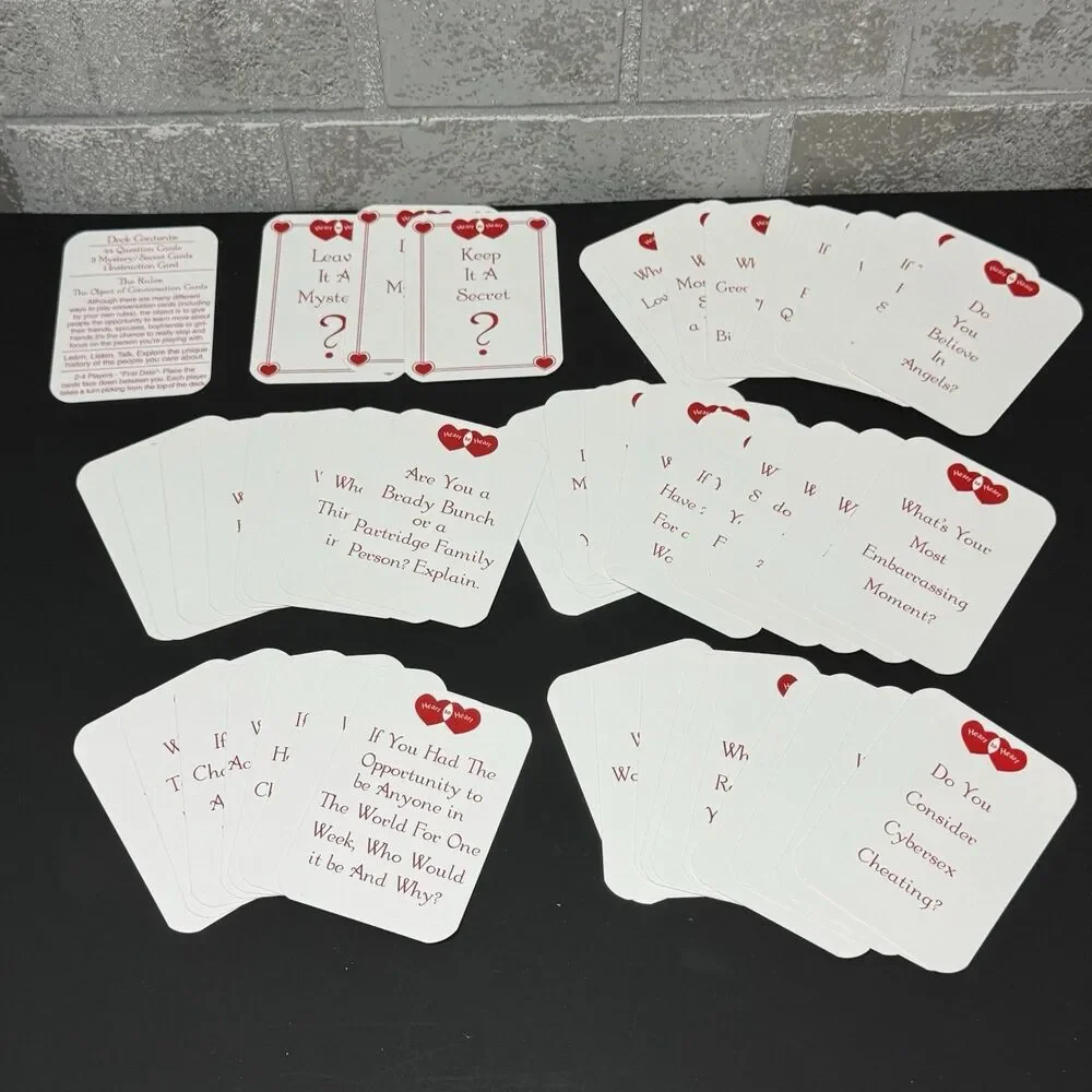 Vintage Heart to Heart Couples Conversation Cards Game Complete Deck